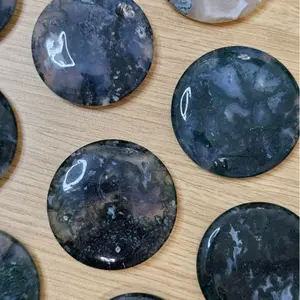 Moss Agate Coin Choose Your Own