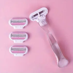 Women's Precision Hair Removal Kit, Safe & Painless Manual Tool, 8 Interchangeable Blades, 3-Layer Stainless Steel, Non-Slip Handle