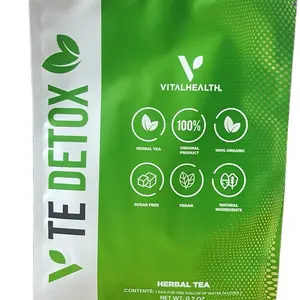 VitalHealth TE DETOX Organic Herbal Tea for 1 Week Supports Concentration Digestive System & Immune System Detoxifies Energizes US Product Sugar Free Vegan Natural Ingredients