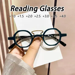 Unisex Plastic Round Vintage Reading Eyeglasses, Lightweight and Stylish, Classic Fashion Design, Perfect for Men and Women, High Quality Eyewear