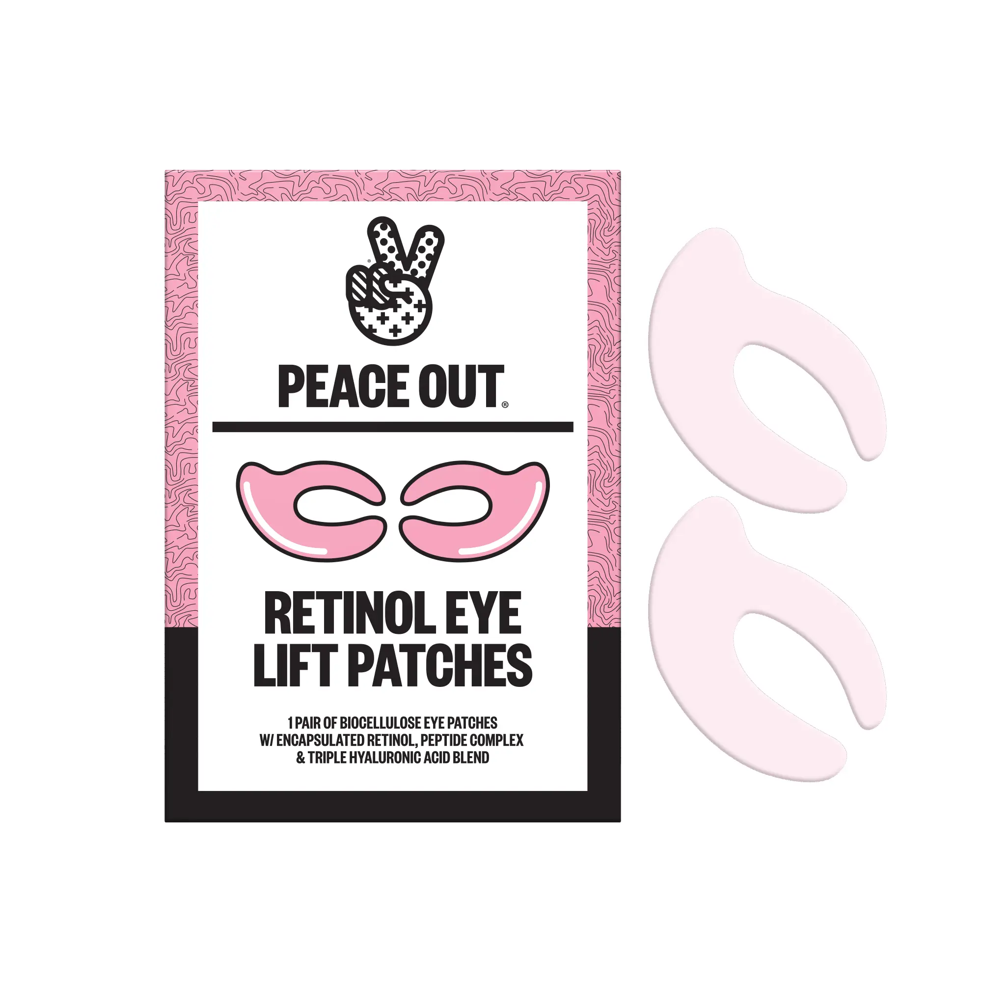 Peace Out Retinol Eye Lift Patches - 360° Targeted Treatment to Counter Droopy Eyelids, Firming & Revitalizing Full Eye Area with Hyaluronic Acid