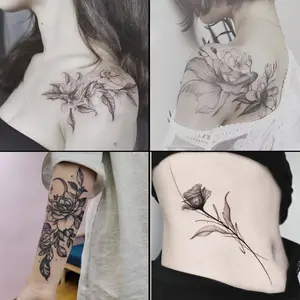 4-Pack Realistic Herbal Flower Temporary Tattoo Stickers - Lasts 7 to 15 Days, Waterproof and Durable Body Art, Painless and No Need for Needles, Suitable for Sensitive Skin |   Exquisite Pattern Design, Detailed Craftsmanship, Tattoo Supplies