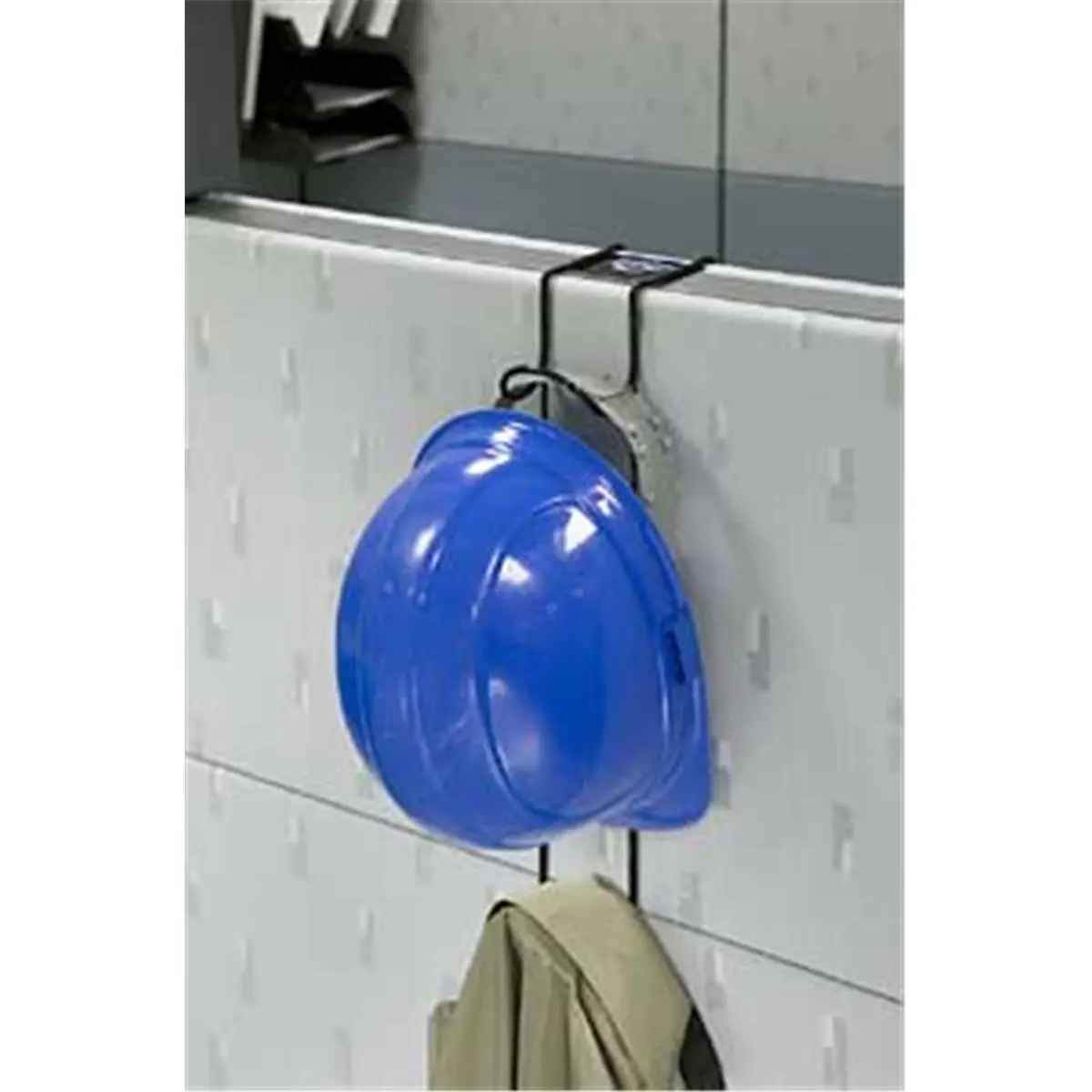 212 MAIN 2-Hook Hat Hanger, Heavy-Duty Epoxy-Coated Steel Wall-Mounted Storage Rack for Office Cubicles and Hardhats, Includes Adhesive Tape, Hanger Stand, Hat Holder Hanger
