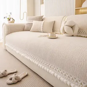 Moon Mist Chenille Sofa Cushion, Skin-Friendly Soft, Anti-Scratch Durable, Dustproof Sofa Cover, Multi-Scene Home Decor, Pet Friendly, Washable, Detachable, Washable Cushions, Washable Sofa Slipcover