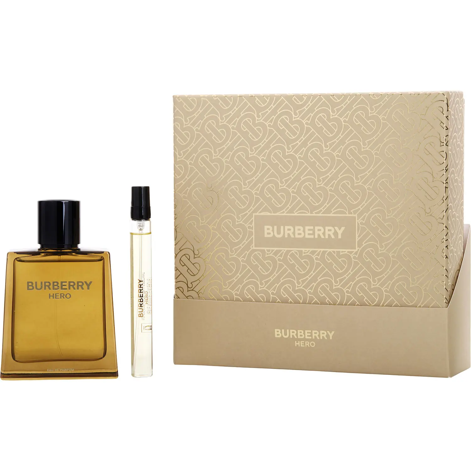 Burberry Hero Set-Eau De Parfum Spray 3.4 Oz & Eau De Parfum Spray 0.34 Oz Mini For Men