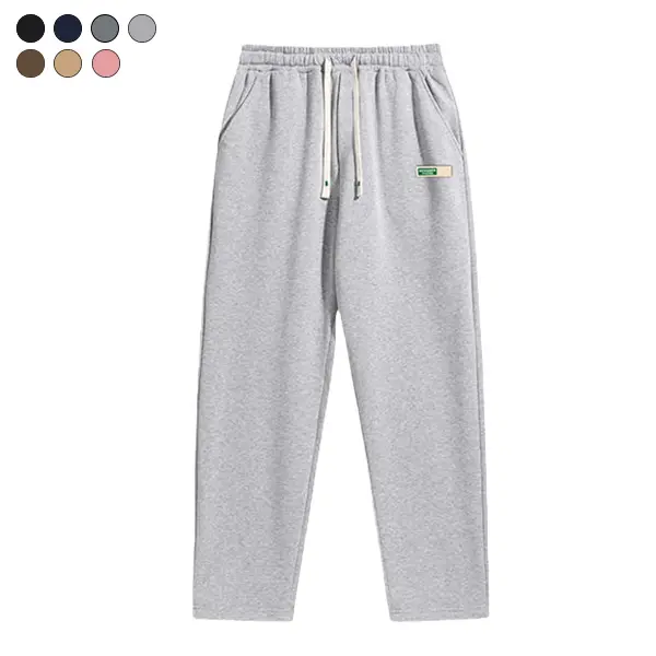Men's Regular Fit Solid Drawstring Waist Sweatpants - Drawstring Joggers Pants, Loose Cozy Mid-Rise Uncuffed Pants with Pockets for Fall-Winter Everyday Wear & Athleisure, Loose Drawstring Sweatpants