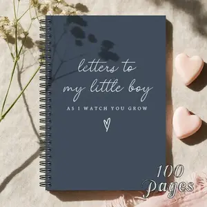 1pc Keepsake Memory Journal Letters to My Little, Elegant Blue Cover Text, Perfect Gift for Birthdays Emotional Gifts, Spiral Notebook, Spiral Bound Notepad