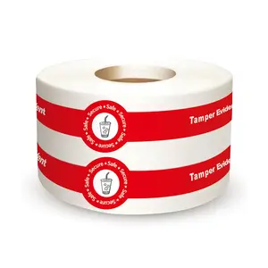 500 Pcs Safe Secure Tamper Evident Seals Stickers for Drink Lids 1x9 Inch - Food Delivery Stickers Sealed for Freshness Labels Drink Food Seals