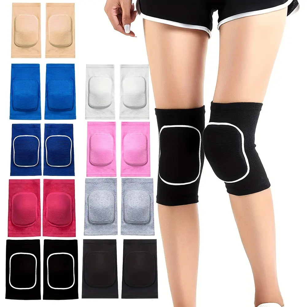 Unisex Sports Knee Pads 1 Pair High Stretch Nylon Spandex Full Wrap Knee Protector For Volleyball Basketball Running Cycling All Sports