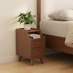 Elegant Small Nightstand, Solid wood - No MDF, Space-Saving Bedside Table with Drawers Elegant Small Nightstand, Solid wood - No MDF, Space-Saving Bedside Table with Drawers