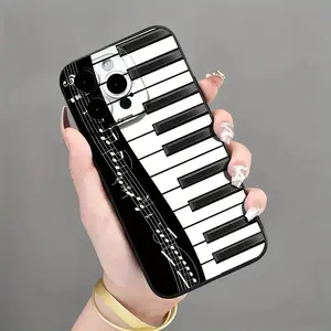 New Musical Note Piano Key Creative Phone Case, Suitable for iPhone 16e/XS/X/11/12/13/14/Pro/Pro Max/Plus/17 Air, Shockproof Full Protection Phone Cover, Gift for Family and Friends on Holidays and Birthdays MS47