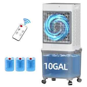 Upgraded Cooling Technology 10 Gallon PortableEvaporative Cooler, featuring 120° oscillation, a 7-hourtimer, a remote control, and a removable water tank.Includes free aroma diffuser pad.ooler for House,Bedroom,Outdoor Camping