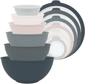 12 Piece Nested Polypropylene Mixing Bowl Food Storage Set with Lids