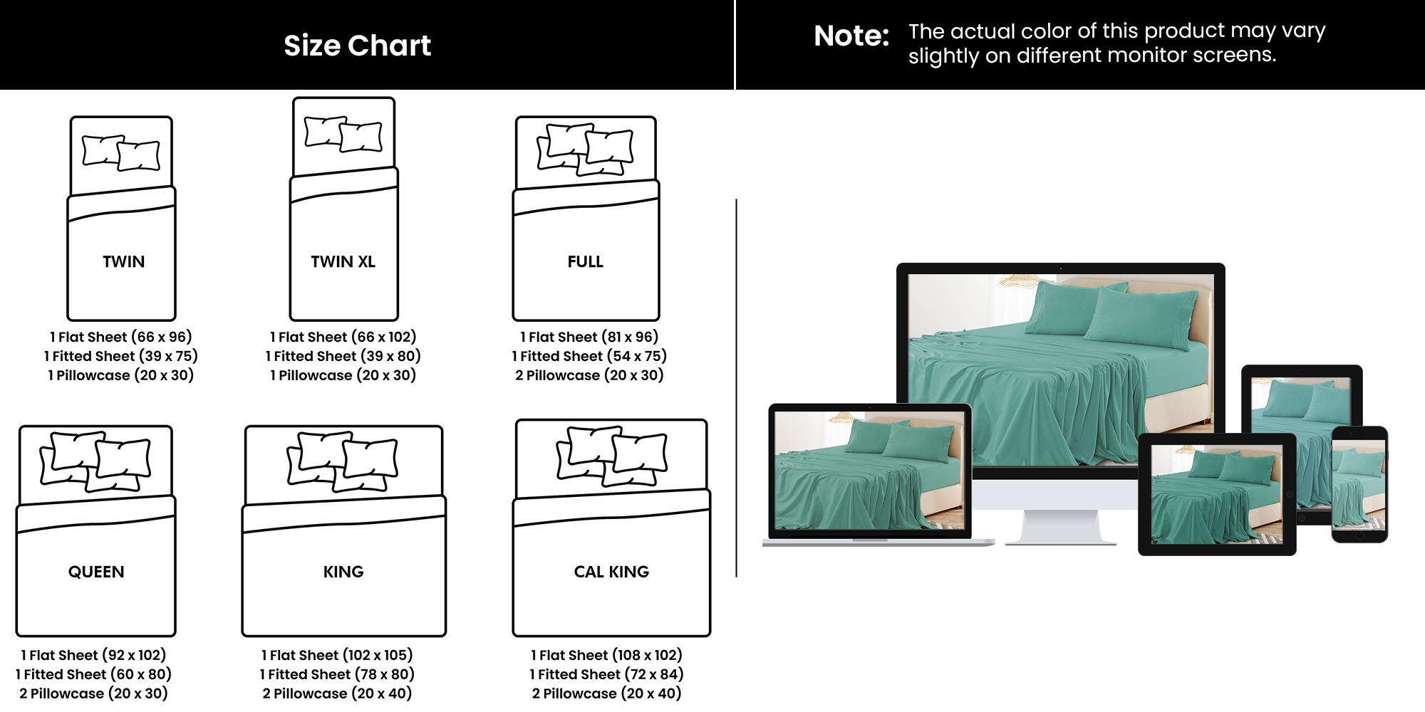 Hannah Bedding 4-Pc Solid Bed Sheet Set – Brushed Microfiber Luxury Bedding,16" Deep Pocket Fitted Sheets & Embroidered Pillowcases, Fade & Wrinkle Resistant, All-Season Soft & Cozy Sheets – Premium Quality Bedding Set