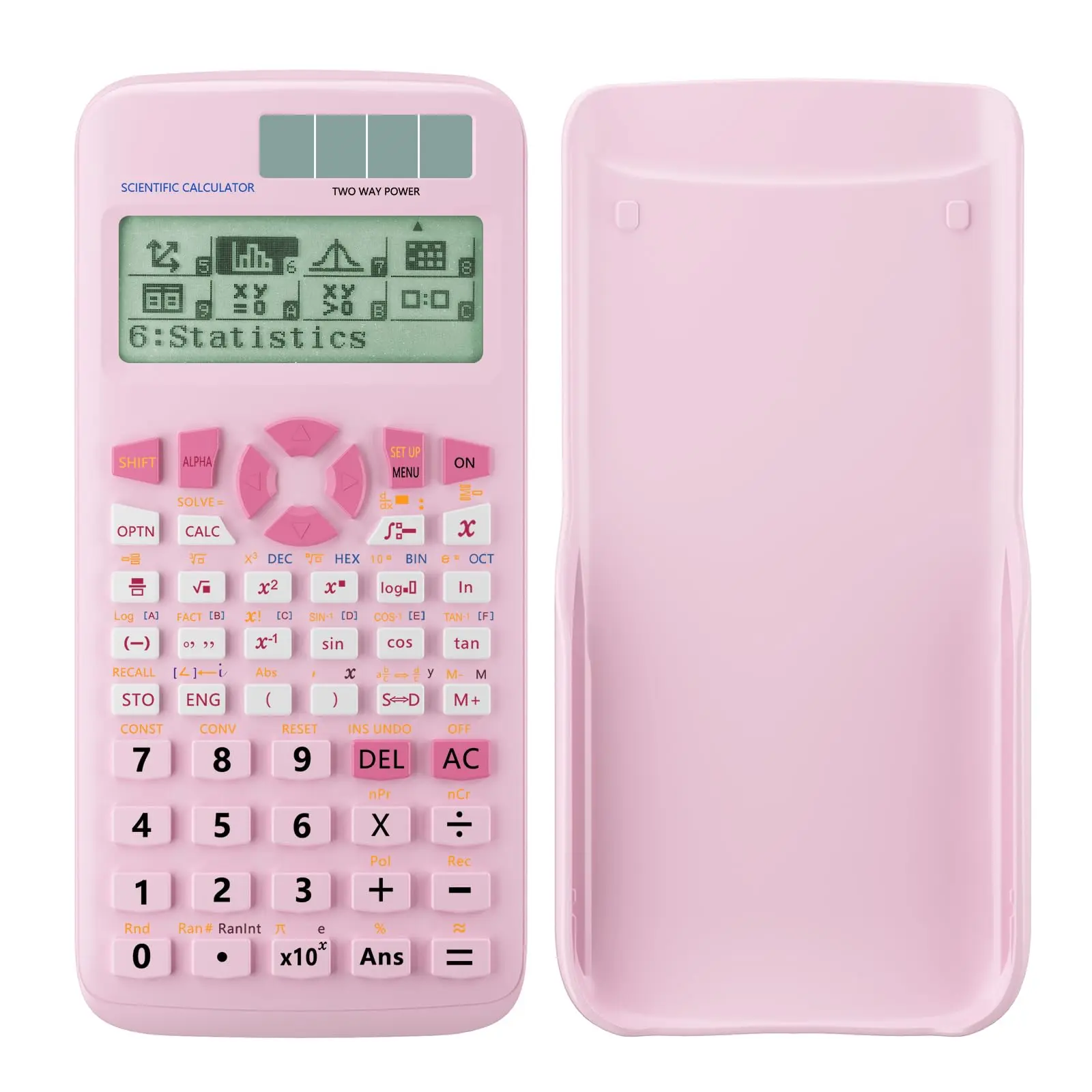 Scientific Calculators  Pink Solar With 4-line Display 10+2 Digits And 552 Function Calculator School Supplies For Middle High College Students (pink)