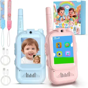 Upgraded second generation Children Video Intercom2.0-Inch Ips Screen, Cute Pair Kids Long-DistanceCommunication Exploration, Take photos,Built-in photoalbum.Christmas gift for kids, Student Intercoms Outdoor