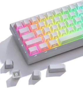 Shine Through Keycaps, PBT Keycap Cherry Profile Custom Keys Set for Cherry Gateron MX Switches Mechanical Keyboard