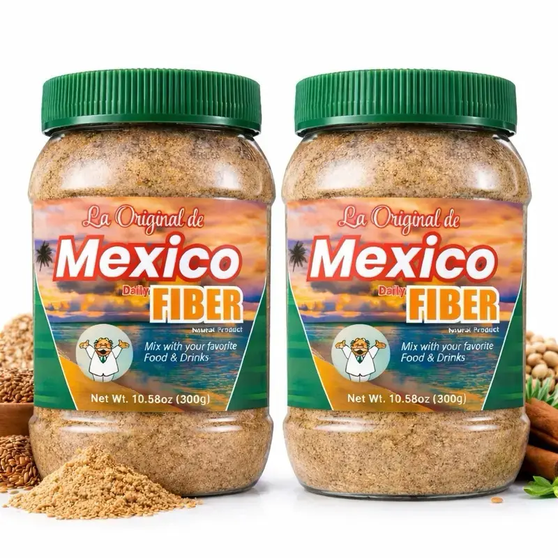 2-Pack Daily Fiber Supplement (300g / 10.5oz) – All-Natural Loose Powder Blend with Wheat Bran, Maguey & Cocoa – Non-GMO Plant-Based Fiber for Food & Smoothies