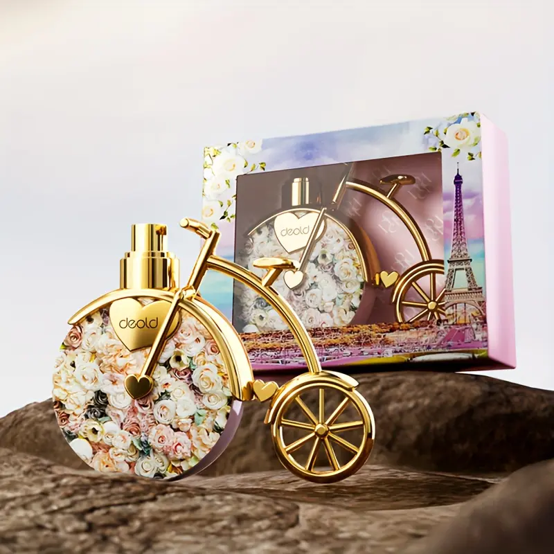 1PCS 0.85oz(25ML)Self Rose Bicycle Shape Perfume,Date Perfume,Fresh Floral Spray Perfume,Floral Scent Fragrance,With Gift Box Packaging Suitable For Gifts,Long-Lasting Charming Personal Perfume For Women,Birthday Gifts