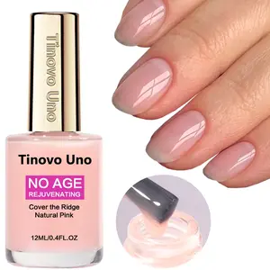 Tinovo Uno Natural Pink Nail Strengthener - Jelly Texture, Quick-Dry Formula for Smooth & Shiny Nails, Covers Fine Lines & Wrinkles, Nail Care, Sleek Bottle Design, Glossy Finish, Nail Care Liquid