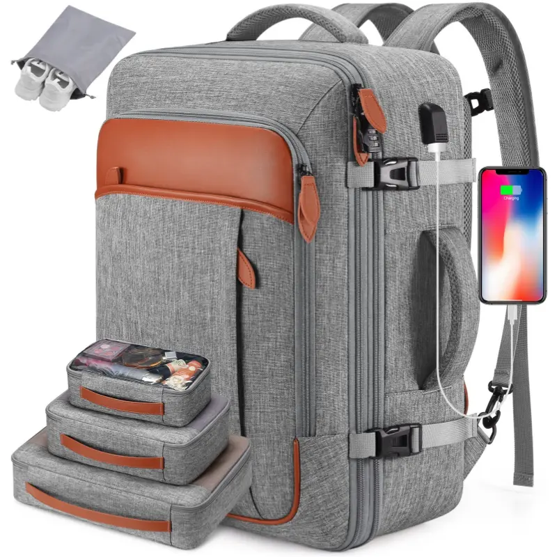 UKEIN & Miusse 42L Stowable shoulder straps Backpack Airline Approved Carry-On Luggage, Waterproof Travel Bag with Packing Cubes, Shoe Pocket, Airline Compartment, Personal Item for Men & Women, Laptop Bags, School Backpacks,summerwins,campingessentials,