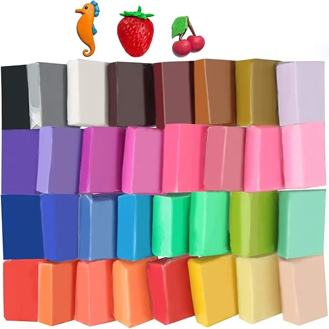 Super Valuable Small Block Polymer Clay Set Oven Bake Clay, Tomorotec Non-Toxic Molding DIY Baking for Kids, Artists (Softer)