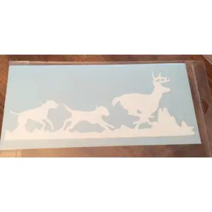 Outdoor Vinyl Dogs Chasing Deer Decal