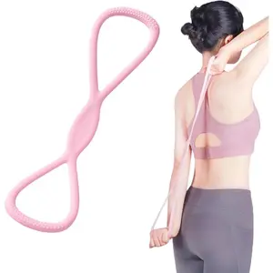 Figure 8 fitness resistance band for women and men, elastic exercise bands for arms, chest, and back, chest expander and yoga gym workout pulling rope, 8-foot elastic tubing for muscle training—ideal for bodybuilding enthusiasts