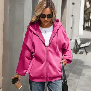KEEPSHOWING Oversized Zip Up Hoodies for Women Acid Wash Sweatshirts Fall Winter Y2k Clothes Jackets Vintage Streetwear Casual Womenswear