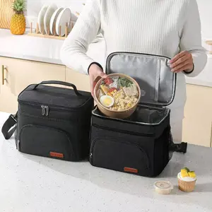 Durable Lunch Bag for Women Men Reusable Lunch Box for Office Picnic Hiking Beach Leakproof Cooler Tote Bag Organizer with Adjustable Shoulder Strap for Adults