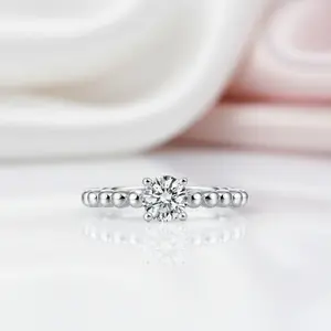 14k Gold 0.5 Ct Round Lab Grown Diamond Option Engagement Ring
