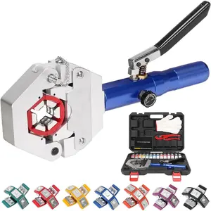 Hydraulic Hose Crimper AC Crimping Tool with Snap-On 7 Dies Manual Hydra-Krimp for AC Hose, Auto A/C Line, Air Conditioning Repair Tool(71500)