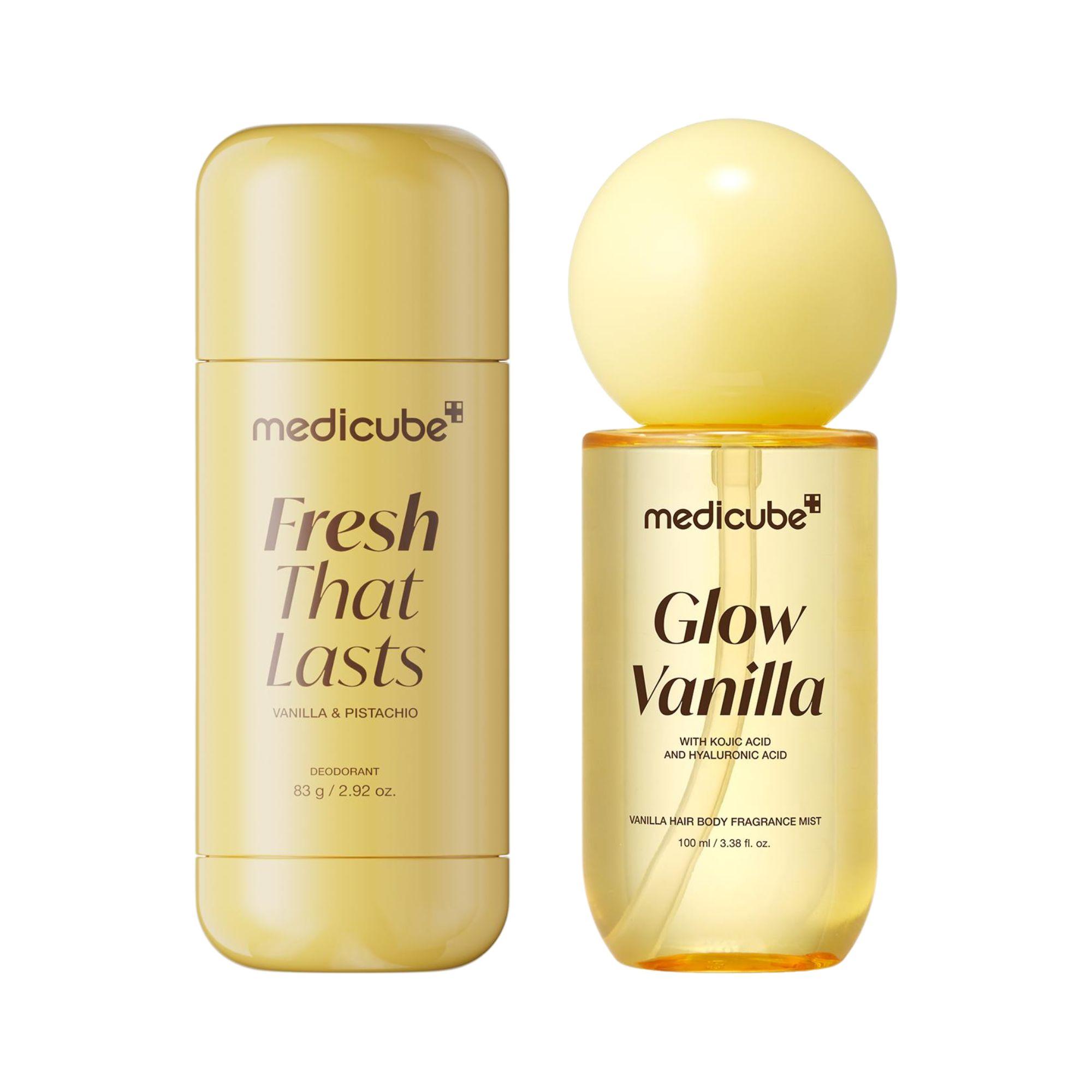 [medicube] Beat the Sun, Sweat & Odor Set | 24 Hours Odor Control, Deep Hydration, Body Brightening Care & Boosting Hair Radiance, Daily Lightweight Sunscreen SPF 50, Glow Vanilla | Korean Skincare, K-Beauty