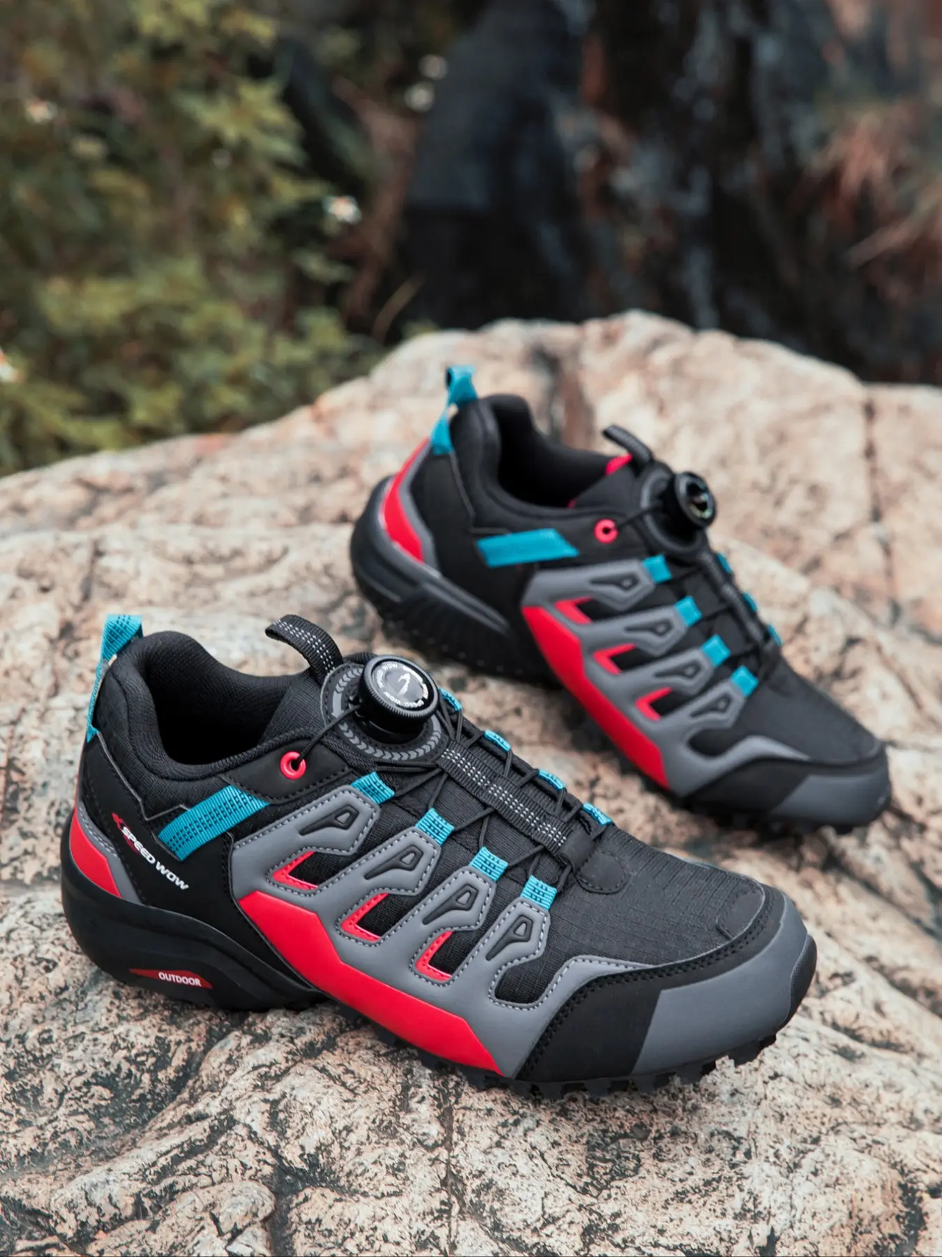 Men's Durable Outdoor Hiking Shoes, Trekking Shoes, Outdoor Trekking Footwear, Outdoor Walking Shoes, Breathable Low-Top Mountain Climbing Boots, Rotating Buckle Anti-Slip Shock Absorption Sports Casual Shoes, Hiking Style Shoes