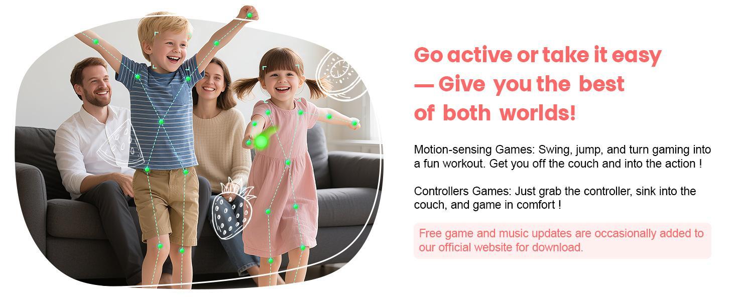 AR Motion Gaming Console: 28 Interactive Games Motion Sensor 2-Player Wireless Controllers & TV Hookup – Ultimate Family Entertainment System for Kids & Adults