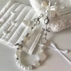 Cute Bow & Love Heart Design Phone Chain, Fashionable Phone Lanyard, Phone Charms, Phone Decoration Accessories, Phone Accessory for Women & Girls