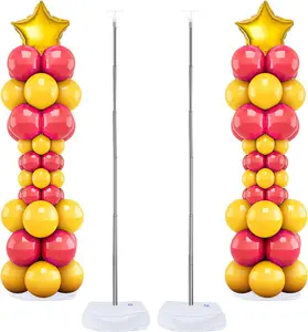 Adjustable Balloon Column Kit – Stainless Steel & PVC Base, Height 2–6.6ft, Includes Brackets, Buckles & Manual, Perfect for Weddings, Birthdays, Baby Showers, Corporate Events