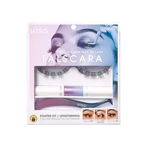 Falscara DIY Lash Extension Starter Kit With 10 Eyelash Lengthening Wisps, Applicator and Bond & Seal – Artificial Featherlight Synthetic Reusable Lash Clusters with Super Hold Microbands Makeup Cosmetic