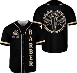 Personalized Barber Shop Baseball Jersey, Hairdresser Baseball Jersey Barber, To