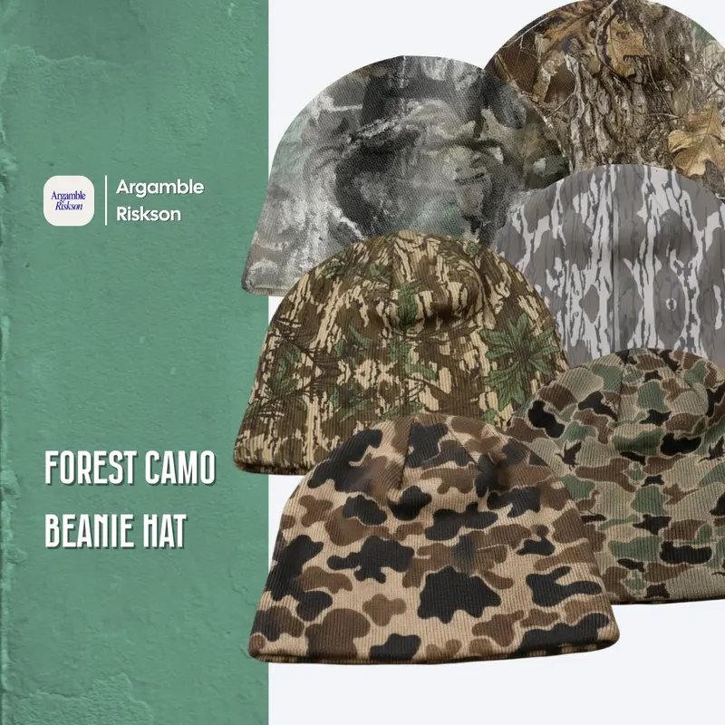 Non-Typical Camo Windproof Fleece Beanie with logo, featuring deep-cut Non-Typical Camo Windproof Fleece Beanie with logo, featuring deep-cut