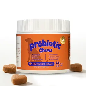 Probiotic Chews 8-in-1 Pet Probiotics for Gut Health Digestive & Immune Support Beef Flavour 100 Chewable Treats Premium Quality Ingredients dog accessories