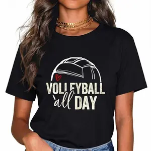 100% Cotton Volleyball Teen Girl Women Volleyball Graphic Volleyball T-Shirt