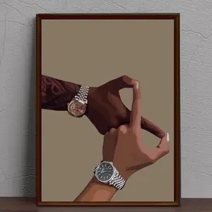 Black Love Art, Afro Art, Black Couple Wall Art, African American Home Decor, Afrocentric Wall Art, Black Couple Holding Hands Wall Art, Room Decor, Unframed