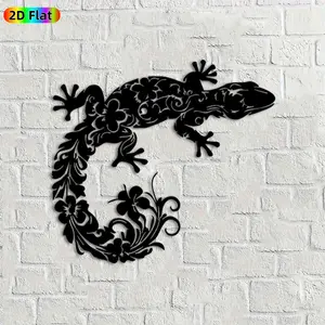 1pc Gecko Metal Wall Art, Exquisite Gecko Statue Mural, Ideal Gift for New Year, Easter, Gecko & Nature Decor Enthusiasts, Weather-Resistant Metal Wall Decor Wall Sculptures, Perfect for Garden Wall & Patio Fence, Unique Outdoor Decor Accent