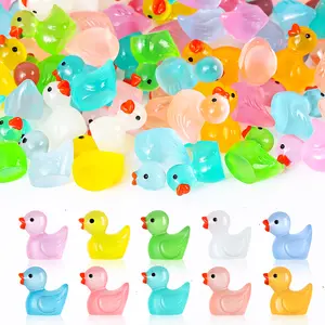 200pcs Luminous Mini Resin Ducks Animals for Valentine Tiny Dog Dinosaur Chicken Rabbit Discover the Glow in the Dark Treasures Hiding in the Corners of Fairy Tales Awaits Your Discovery Collectible Figurines Decoration Figure