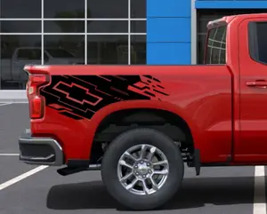 Custom Chevy Silverado 1500 Bedside  Graphic Decal (2 pcs) , RST, LT, Trail Boss 2019 - 2024  fits silverado short bed or standart bed.