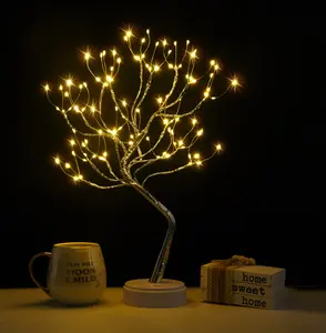Alfanite Twinkling Tree Fairy Light Spirit Tree Lamp Bonsai Tree Light, Cute Room Decor, Night Light Lamp, Silver Branches 108 LED