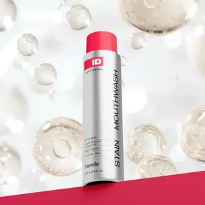 New! Hismile iD Stain Whitening Mouthwash 237ml | Teeth Whitening, Freshens Breath & Inhibits Bacteria Growth with Essential Oils | Portable for Daily Use | Whiten. Freshen. Deep Clean.