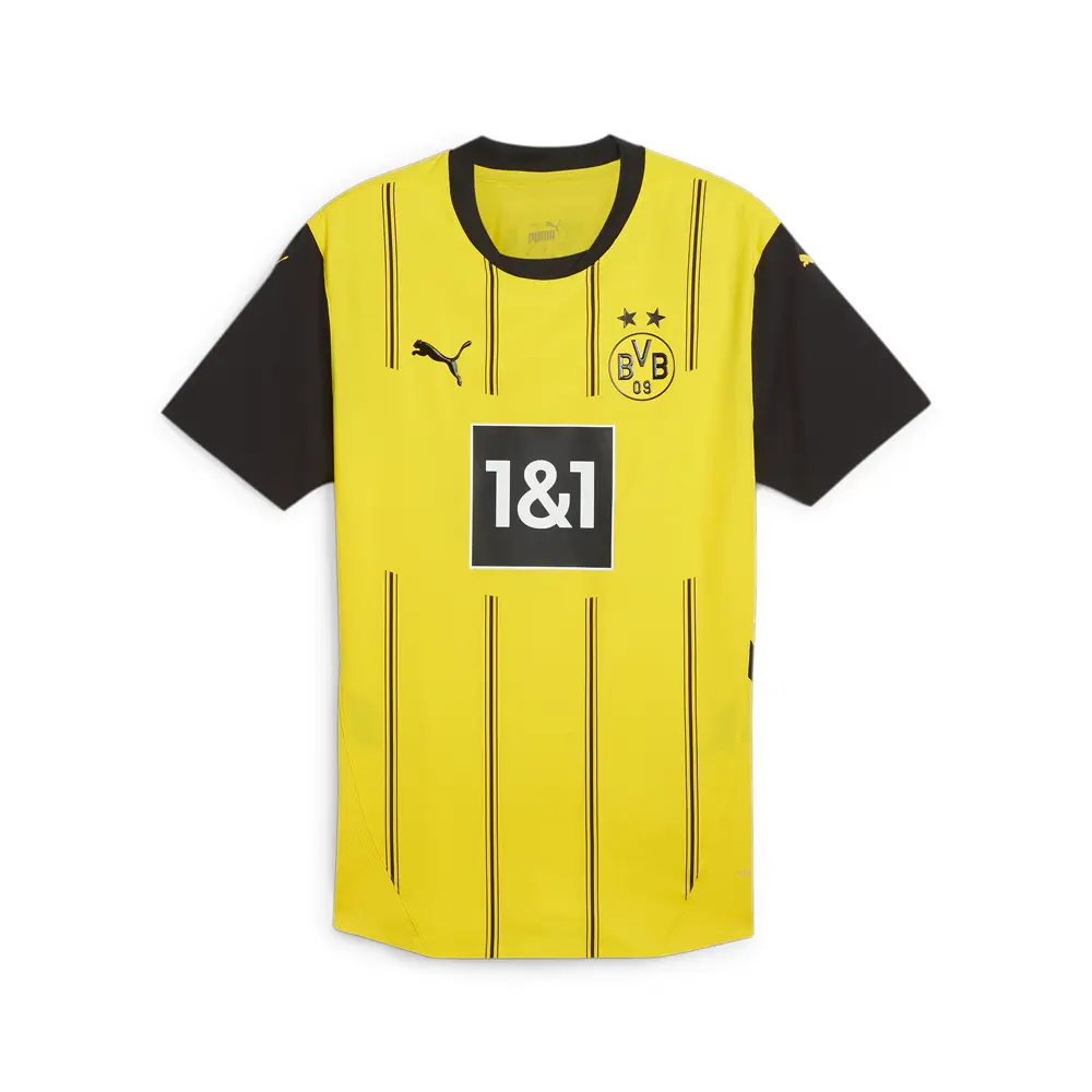 PUMA Mens Bvb Home Crew Neck Short Sleeve Jersey Casual - Yellow