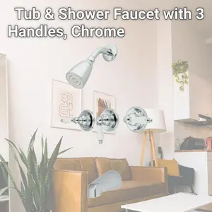 Kingston Brass KB231PL Tub & Shower Faucet with 3 Handles, Chrome